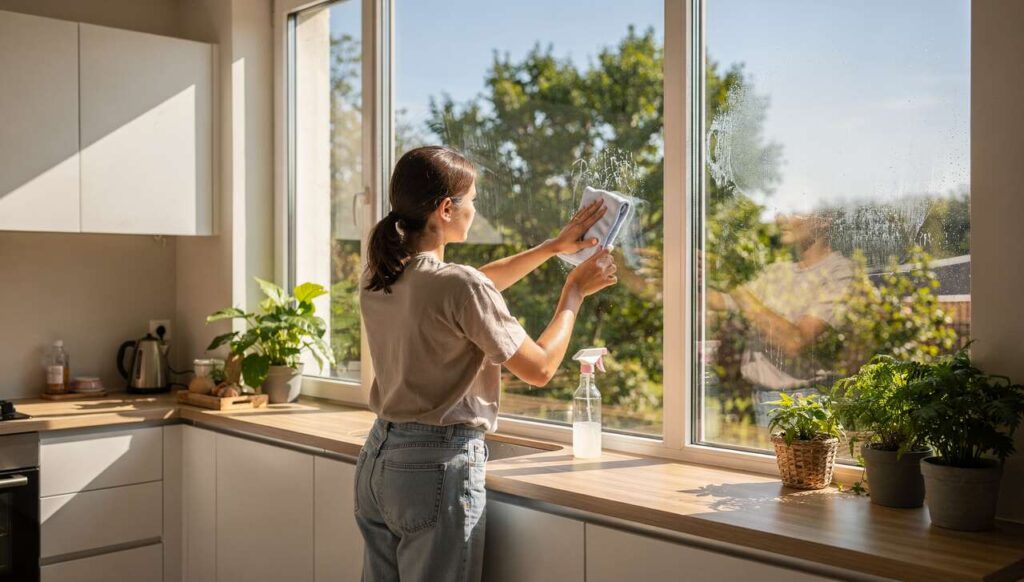 Fenster putzen ohne Glasreiniger: Dieses Küchenmittel hält Scheiben bis Ostern streifenfrei